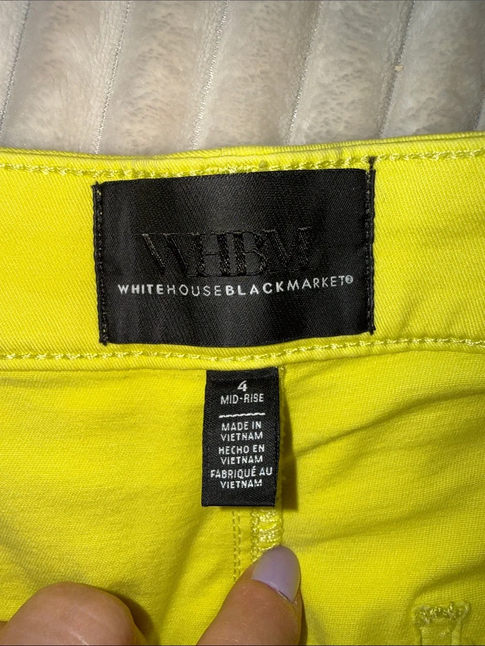 White House Black Market Pret a play Neon Yellow High-Waist Shorts size 4 - Picture 8 of 8